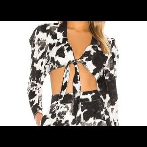 We Wore What Bisou Top Black Cowhide